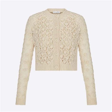 Twinset Ecru Virgin Wool, Cashmere and Silk Openwork Knit